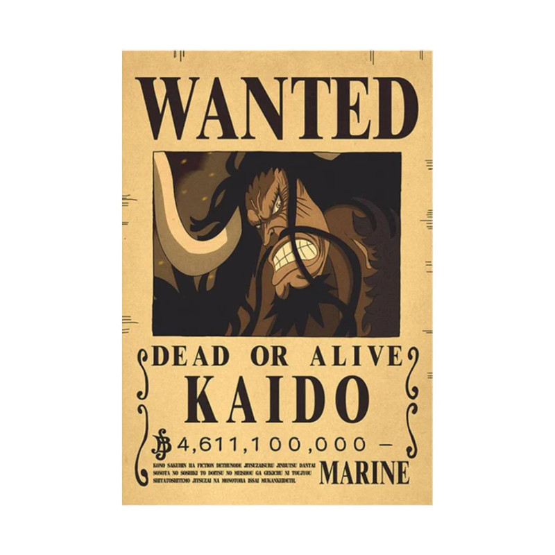 Framed Wanted Dead Or Alive Kaido Paper Poster - (42X30CM) ملصق